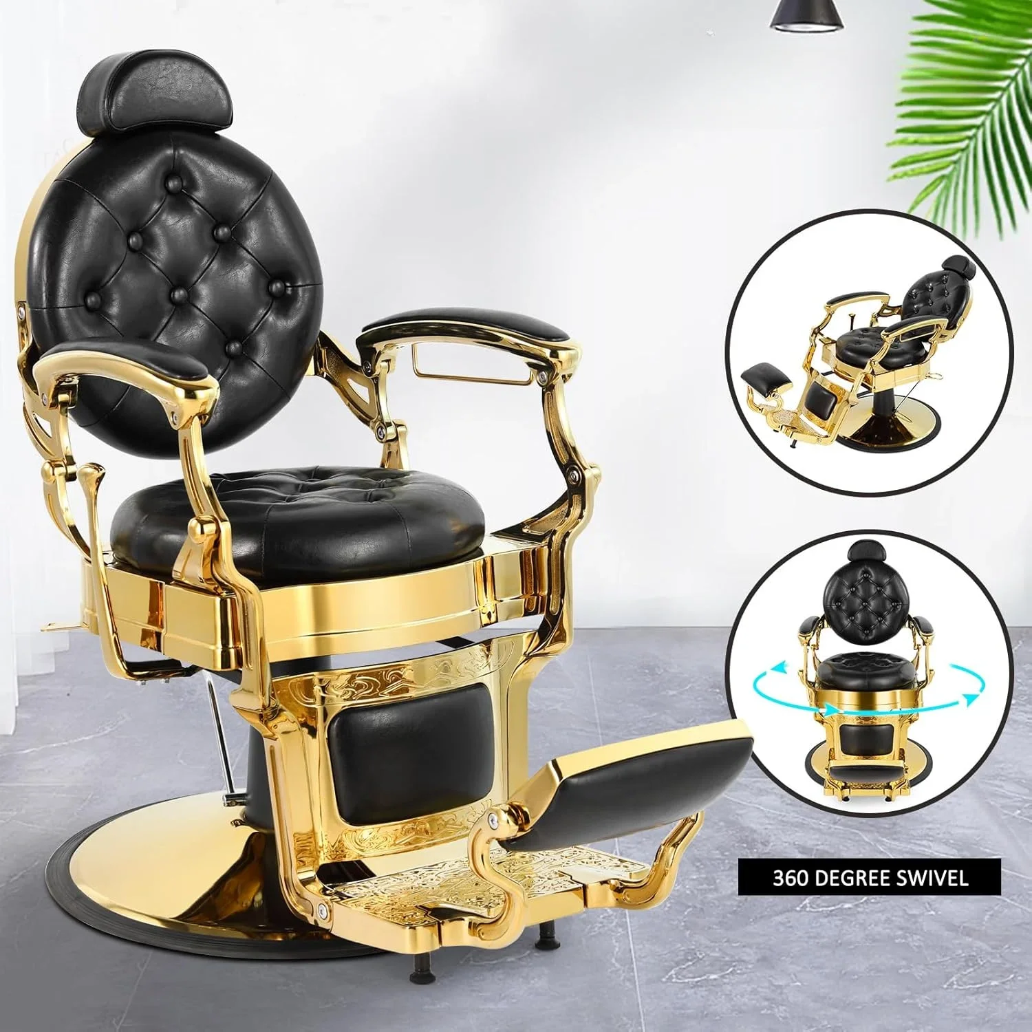 

Retro Barber Chair Heavy Duty Barber Chairs Vintage Salon Chair Hydraulic Recline Beauty Spa Styling