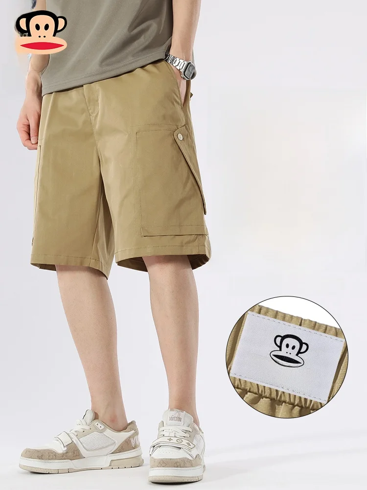 

Мужские рабочие брюки PaulFrank свободного кроя, повседневные летние брюки-карго из дышащего полиэстера с прямыми штанинами