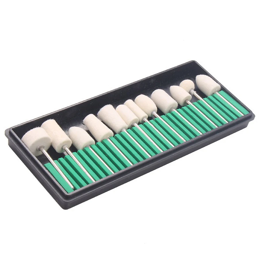 12Pcs Wool Polishing Drill Bits Set, Nail Sponge Drill Cone for Electric Nail File Manicure Polishing and Buffing