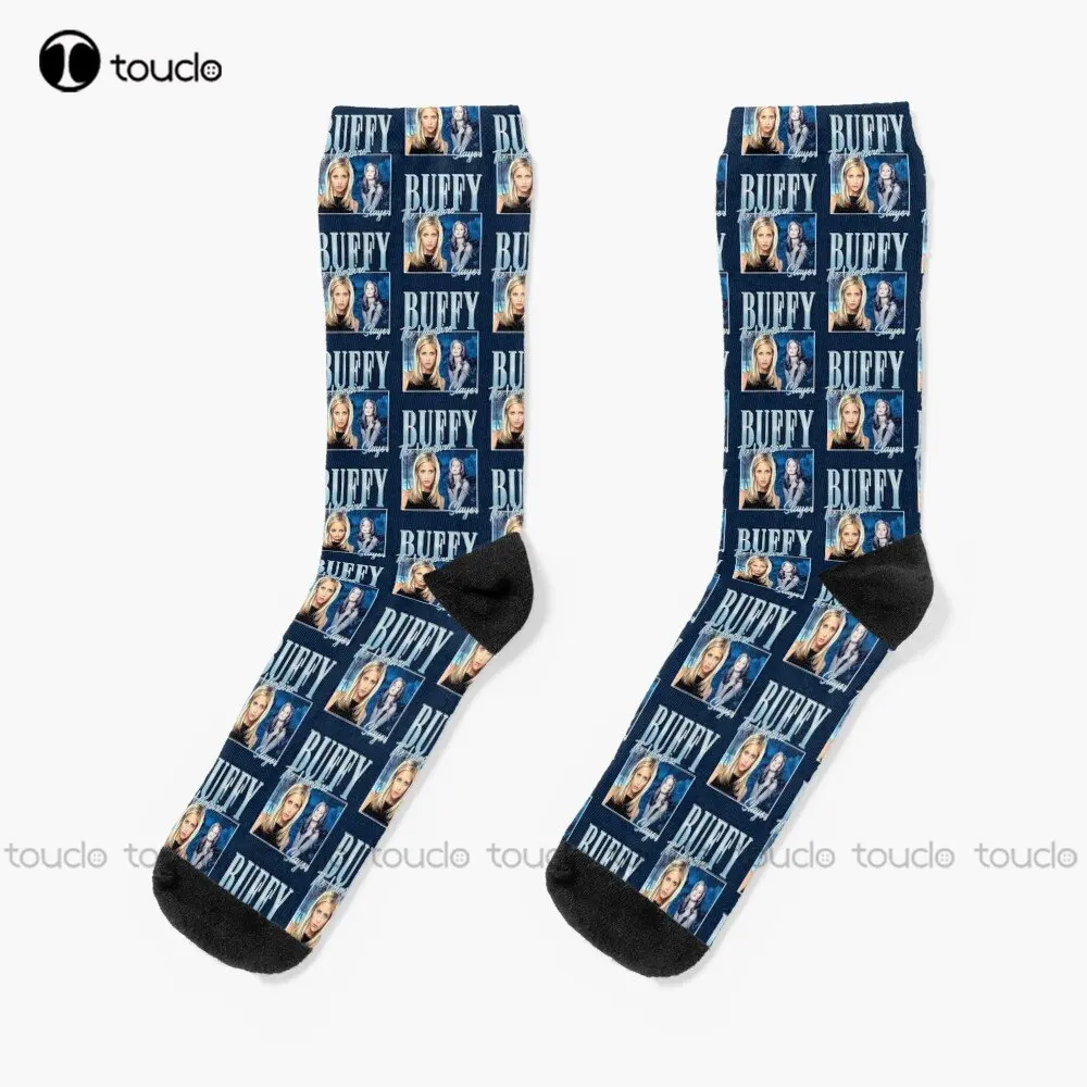 Buffy-5Yehh Buffy The Vampire Slayer Socks Running Socks For Men 360° Digital Printing Custom Gift Streetwear Funny Sock