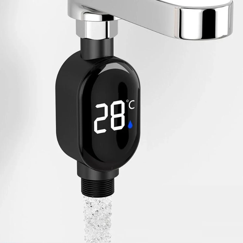 Easy Installation Shower Gauge Touch Screen Thermometer Black Gray Intelligent Temperature Measurement Bright LED Display