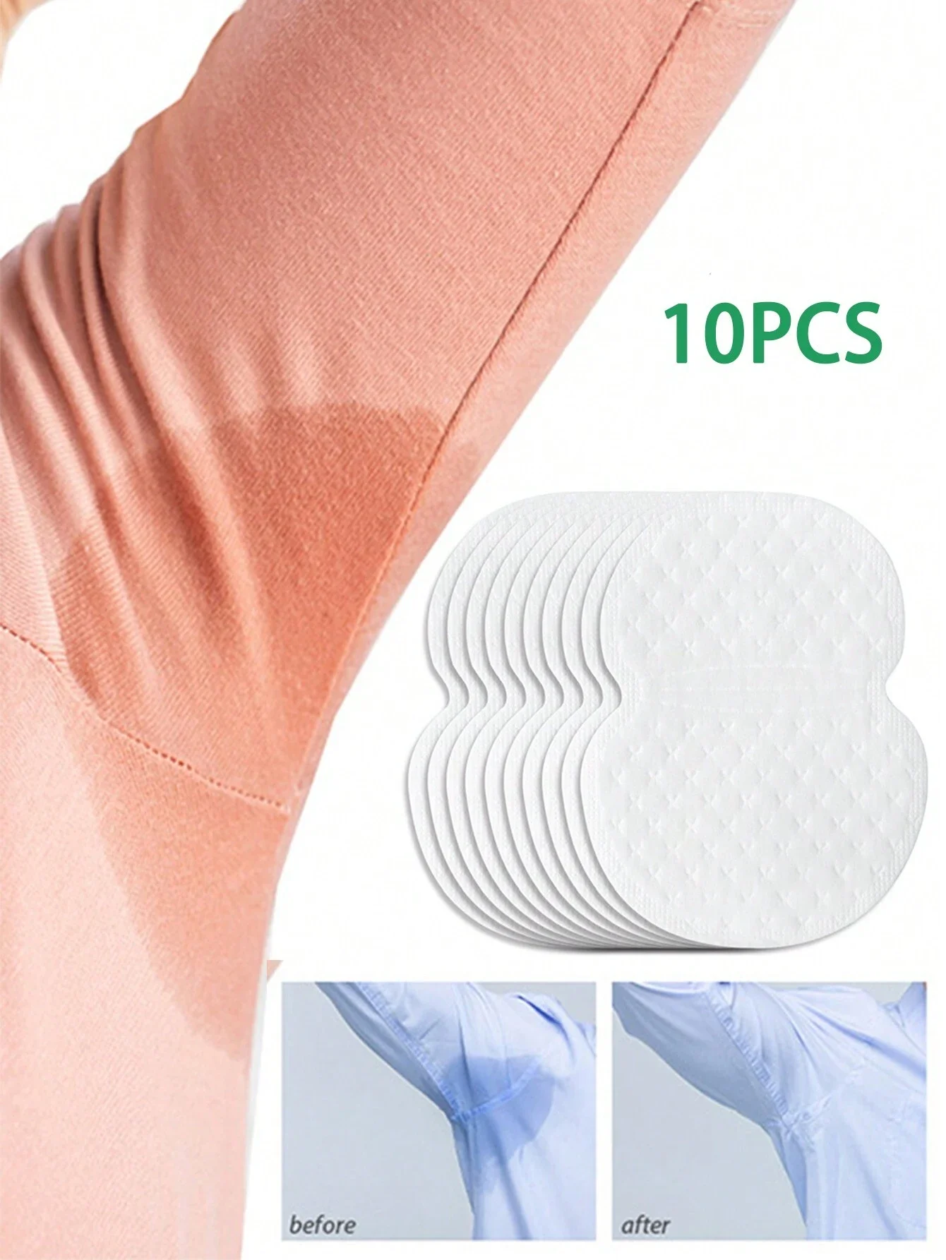 10pcs/Set Underarm Pads Perspiration Deodorant Pads Armpit Care Sweat Absorbent Pads Deodorant For Women Men Outdoor Camping