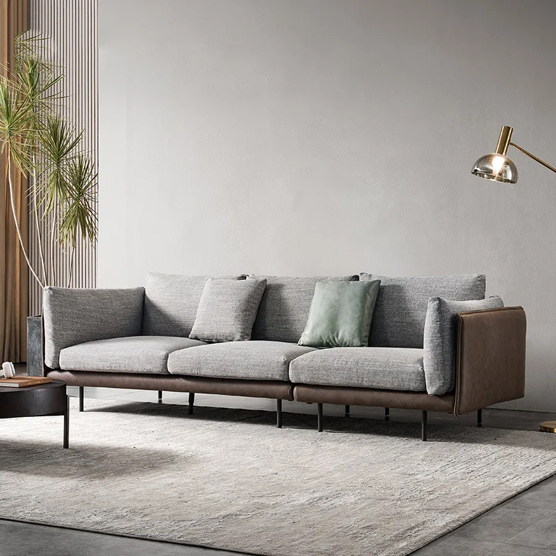 # Minimalist Sectional Sofa Set Modular Light Luxury Cotton Fabric  Warranty Small Living Room