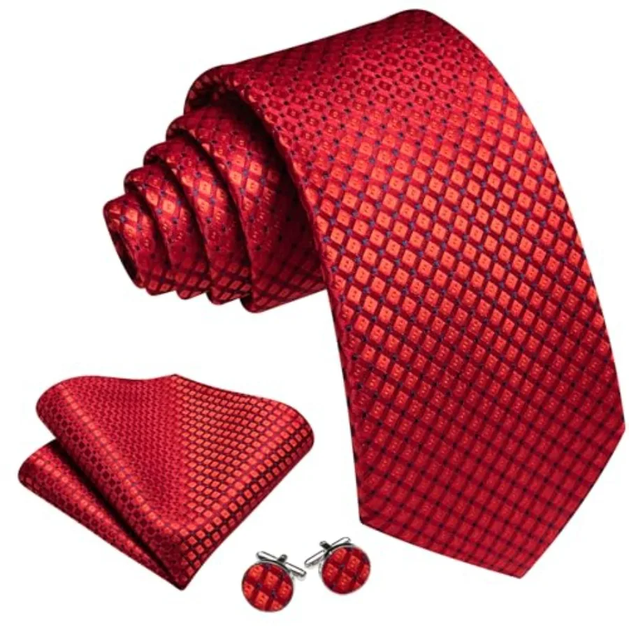 Men Plaid/Striped Ties Set Sil - Silk Tie Striped avis et prix