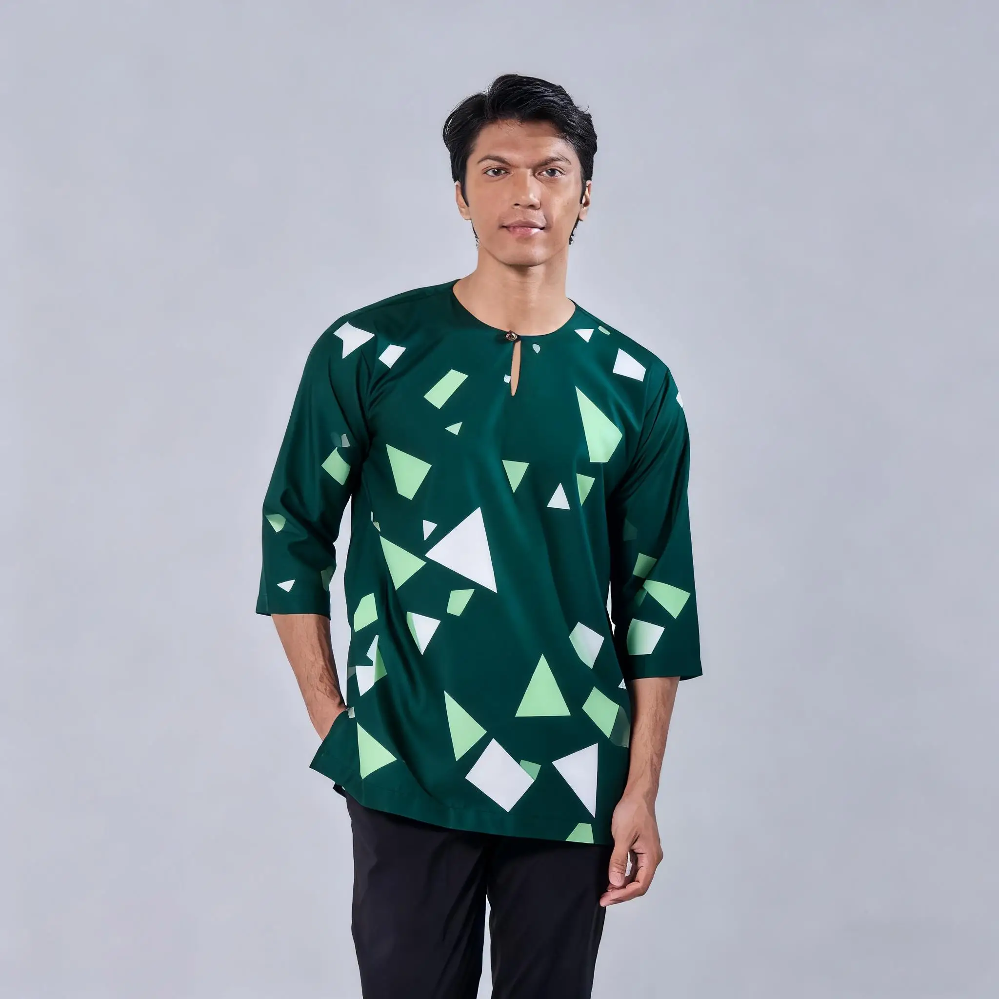 تي شيرت بأكمام قصيرة ملابس صلاة إسلامية فاخرة على الطراز الأفريقي البرنز أزياء مطبوعة على الطراز العربي الوطني Maroc Homme #3