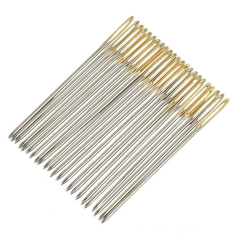 30 Stks/doos Borduren Naalden 3.4Cm-4Cm Threading Hulp Roestvrijstalen Naald Voor Naaien Huishoudelijke Diy Craft Cross stitch Tool