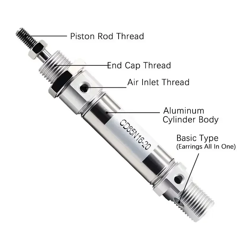 ISO pneumatic cylinder C85 Air Cylinder Standard Double Acting Single Rod CD85N C85N bore10 12 16 20 25 Stroke 10-225mm