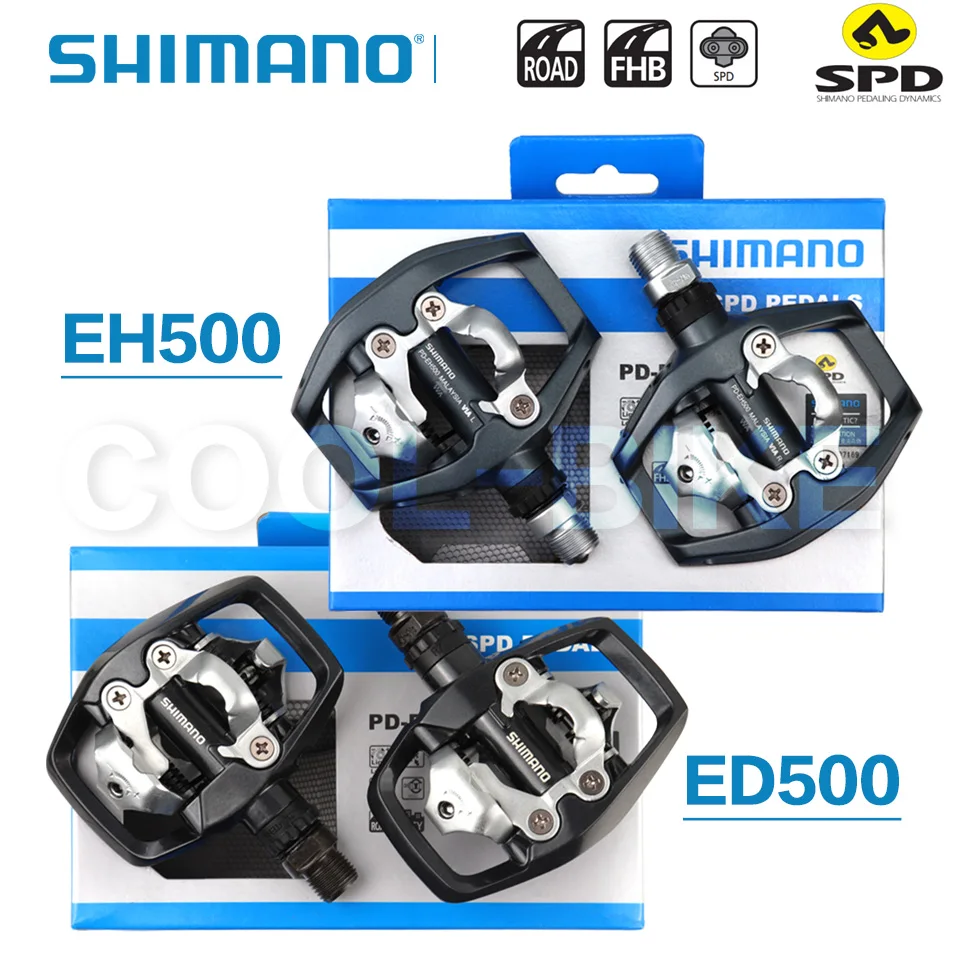 SHIMANO PD ED500 EH500 Dual-Sided Platform / Clipless SPD Pedals with Cleat SM-SH56 Original PD-ED500 PD-EH500