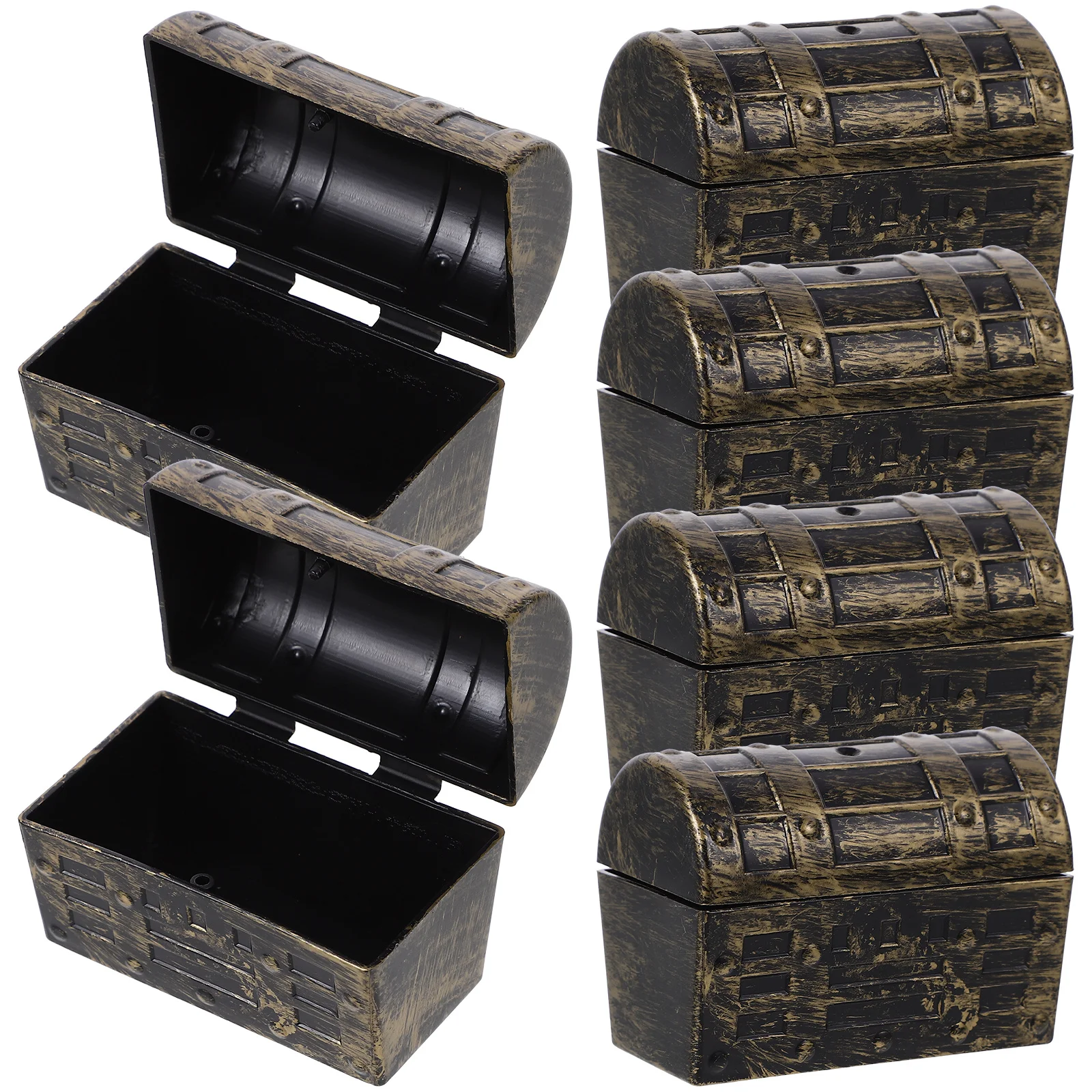 6Pcs Pirate Party Favor Boxes Reliable PP Material Eye-Catching Appearance Mini Storage Chest for Special Occasions