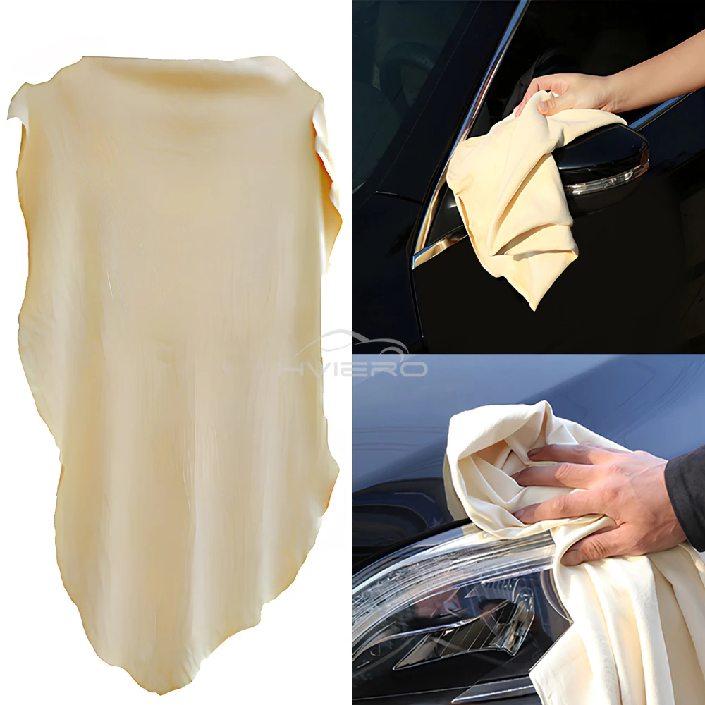 Reinigungstuch aus Wildleder, Hirschleder, für Auto, Auto, Motorrad, Fenster, Spiegel, lackierte Oberflächen, Reiniger, sauberes Öl, gegerbtes Leder – Detail 2