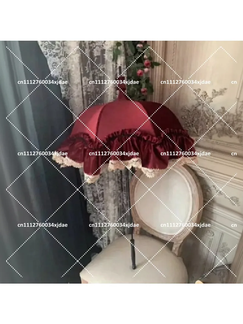 Handmade Vintage Lolita Lace Flower Umbrella for Wedding Photography Small Ocean Parasol