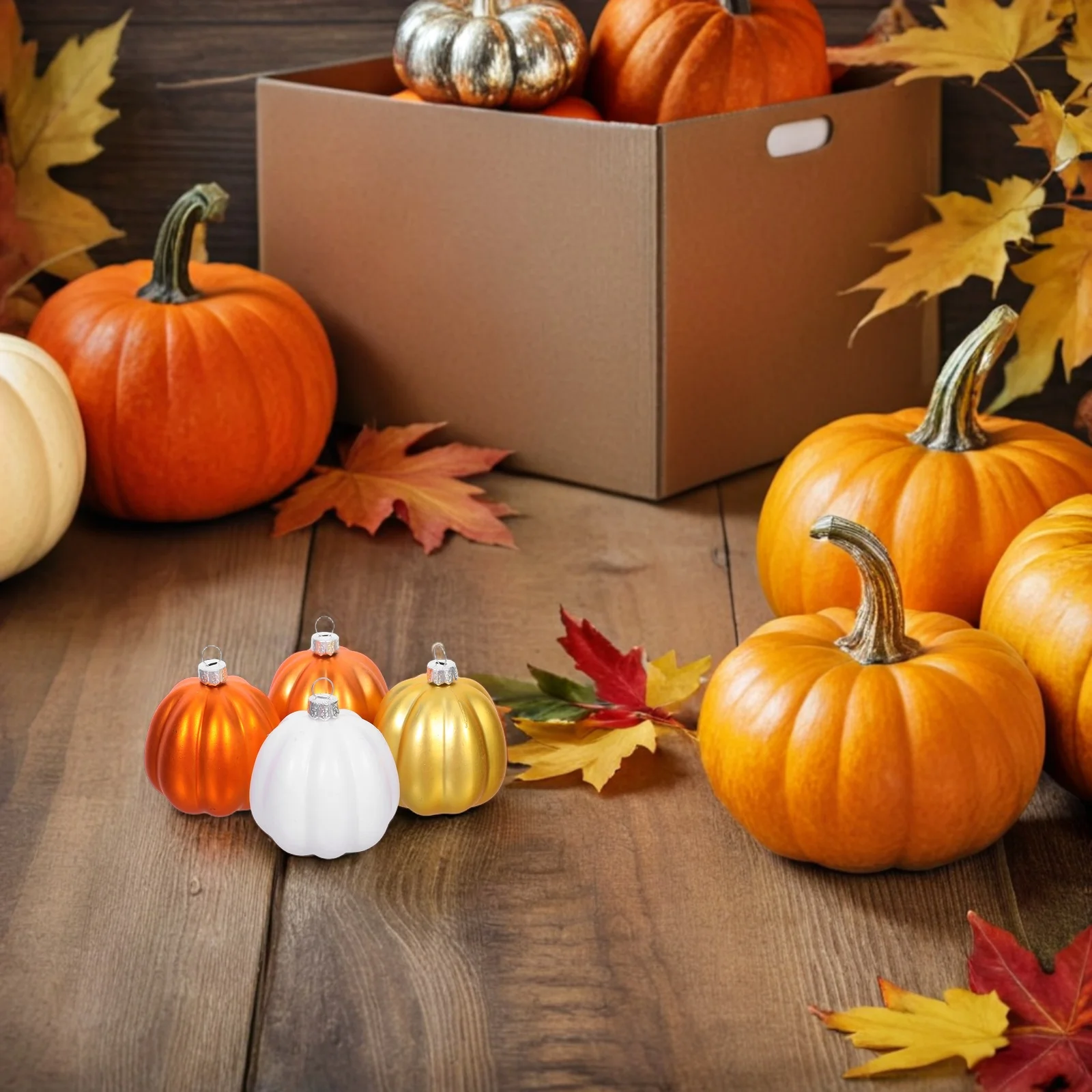 

20Pcs Plastic Pumpkin Hanging Ornaments Autumn Fall Thanksgiving Tree Decorations Party Decor Home Garden Plastic Mini Pumpkins