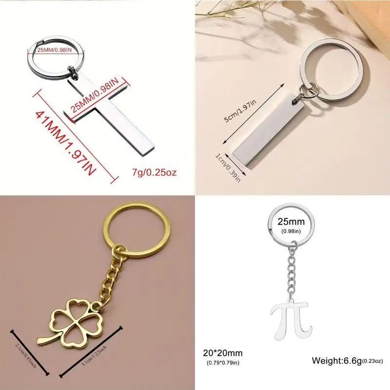 Geometric Symbol Pendant Keychain Stainless Steel Classic Mathematical Symbol Pendant Mathematics Enthusiast Jewelry Gift