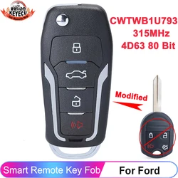 KEYECU Upgraded CWTWB1U793 315MHz 4D63 For Ford Explorer Flex Focus Fusion Edge Escape Expedition Mustang Taurus Remote Key Fob