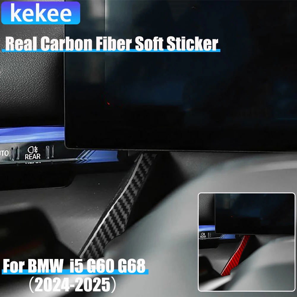 

Real Carbon Fiber Car Accessories Speedometer Side Panel Trim Cover Soft Sticker For BMW 5 Series i5 G60/G68 BEV 2024 2025