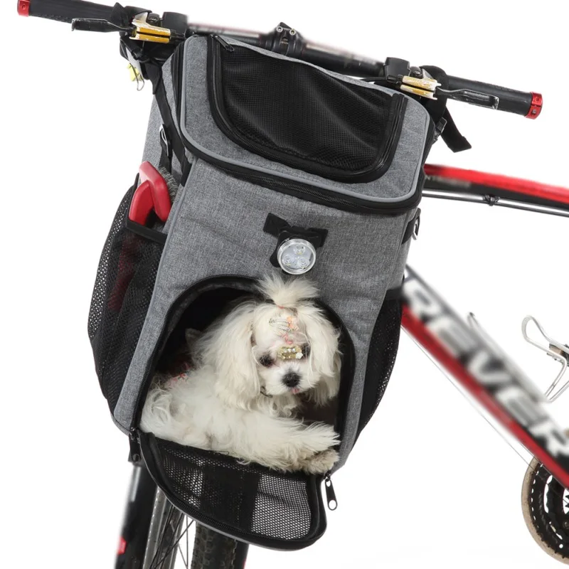 Imagem -02 - Pet Carrier Bolsa para Cão e Gato Cesta de Bicicleta Mochila de Assento Bicicleta Cachorro Animal Pequeno Viagens Caminhadas Acessórios de Ciclismo