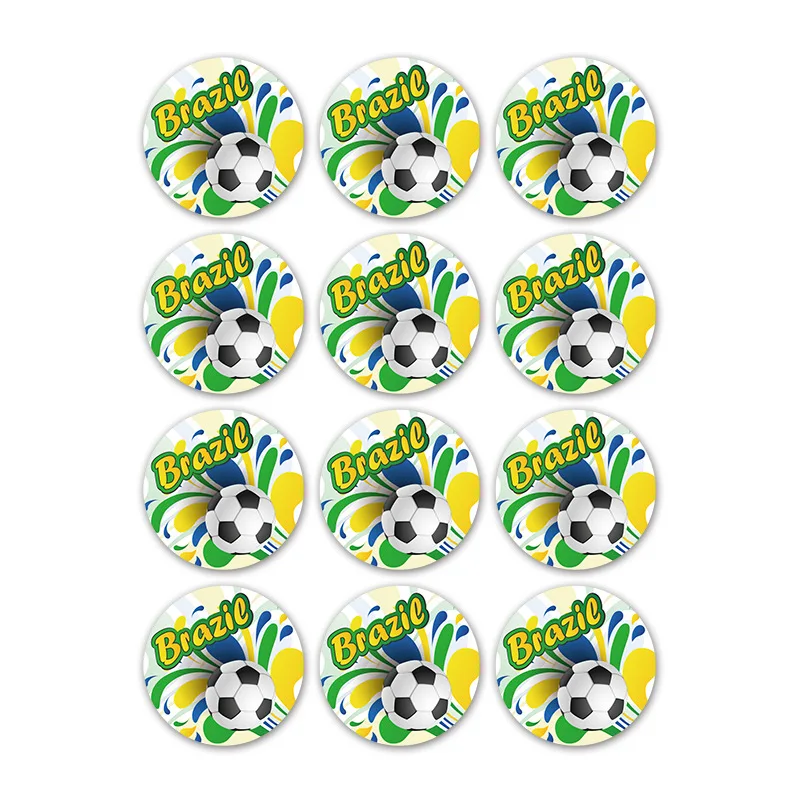 40pcs 3cm Cartoon Football Sports Stickers Boy\'s Football Sticker Single Party Football Club Football Theme Party Decoration