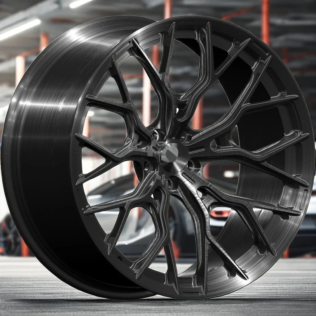 High Performance 17-20 Inch Forged Alloy Wheels Brushed Black 5x112 5x120 5x114.3 PCD Multi- Spoke Design for Cars New Condition