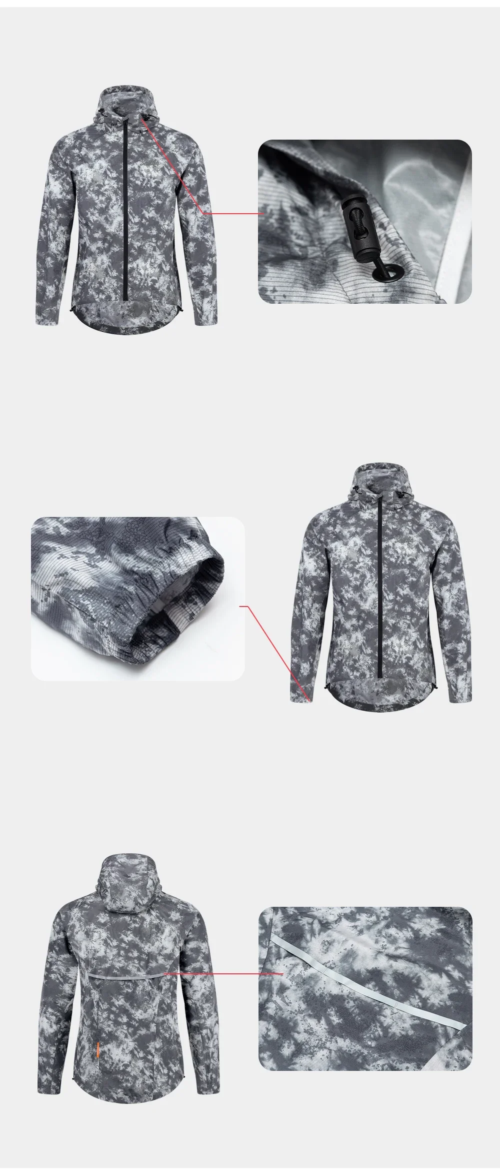 Santic Fahrradjacke Herren Sommer Langarm MTB Ride Kleidung Anti-UV Schnelltrocknend Wasserabweisend Winddicht Radfahren Windjacke – Detail 9