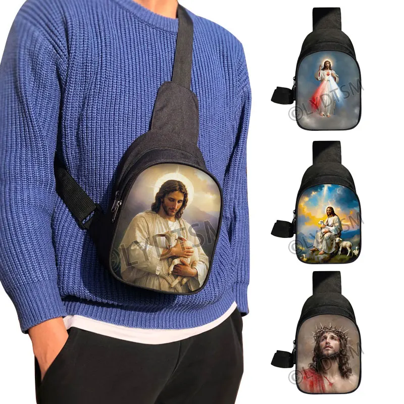 Винтажная нагрудная сумка с религиозным узором Иисуса, христианская молитвенная благословение, женские сумки через плечо для путешествий, сумка через плечо, держатель для телефона