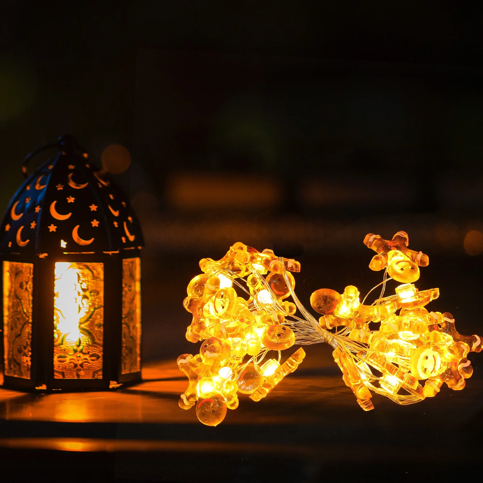 1 قطعة عيد الميلاد الزنجبيل رجل سلسلة ضوء الإبداعية عيد الميلاد نمط مصباح سلسلة احتفالية أجواء الحفلات عيد الميلاد ضوء حلية #4