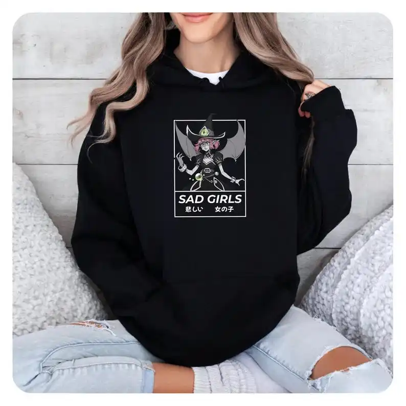 Sad Girls Hoodie Morgana Bewitching - Japanese Style Gaming Sweatshirt Unisex Hooded Sweatshirt Hoodie