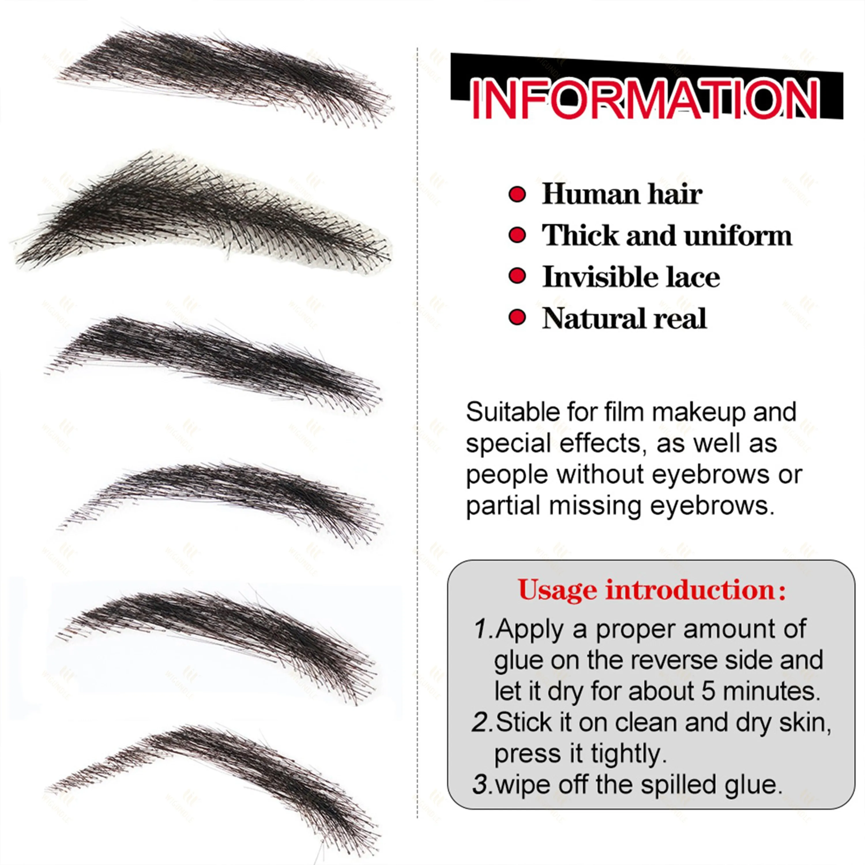 1 Pairs 100% شعر الإنسان اليدوية الكروشيه الدانتيل شبكة الحواجب للكبار غير مرئية واقعية الحواجب وهمية أدوات ماكياج أسود/بني