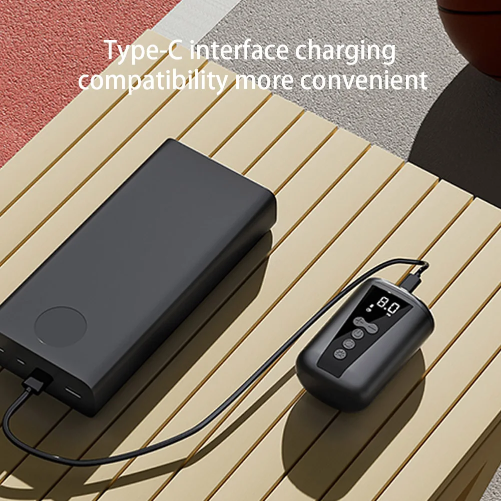 ضاغط هواء لاسلكي صغير ببطارية 2000 مللي أمبير في الساعة مضخة كروية كهربائية سريعة التضخم مضخة كروية محمولة لكرة القدم وكرة السلة