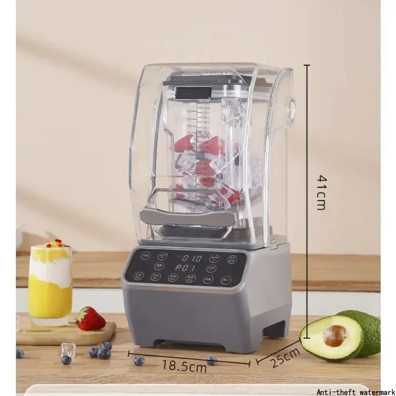 2026 - 220V Heavy Commercial Blender Ice Breaking Wall Household Food Machine Fruit Smoothie Blender with Soundproof Case