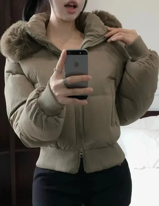 

Retro Korean Design Detachable Hooded Cotton Women's Slim Fit Winter New Small Size Cotton Coat