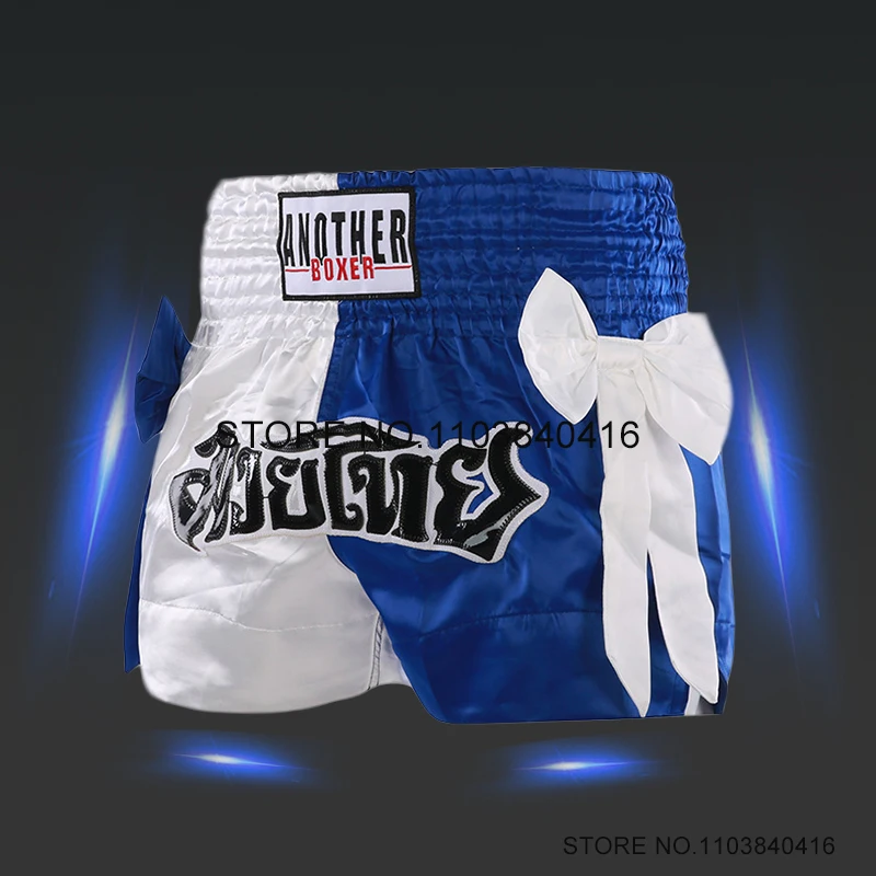 

Muay Thai Shorts Ribbon Kick Boxing Pants Women Men Kids Gym MMA Martial Arts Clothes Grappling Kickboxing Cage Fighting Shorts