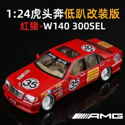 1:24 Mercedes-Benz W140 300SEL Modified Old Car Alloy Die Cast Model Car Collecting Hobbies Desktop Decoration Gifts For Friend