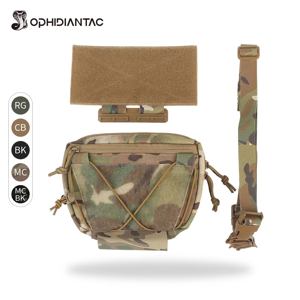 OPHIDIANTAC Nylon Chest Rig Drop Pouch Quick Access Plate Carrier Accessory Pouch for Outdoor Sport