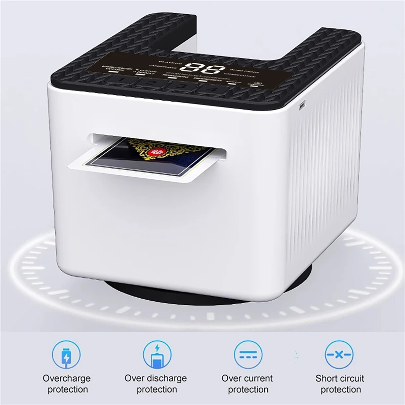 360 °   회전 자동 카드 딜링 머신 4000mAh 충전식 전기 포커 카드 디스펜서 파티용 카드 딜러