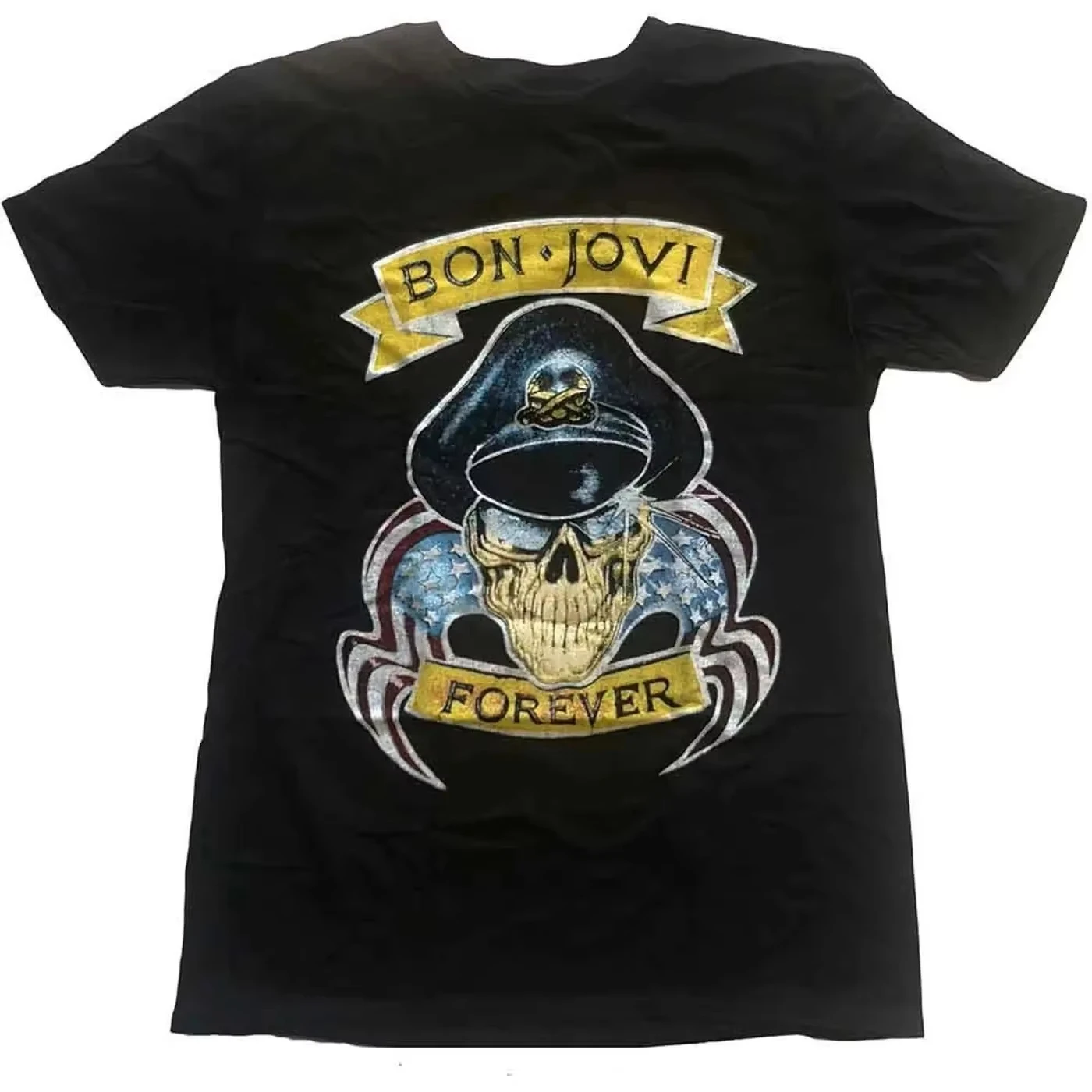 2026 Hot Sale Bon Jovi T-Shirt Heart & Dagger Logo Bon Jovi Shirt Tee Men Women Cotton Casual Loose Streetwear Oversized Tshirt