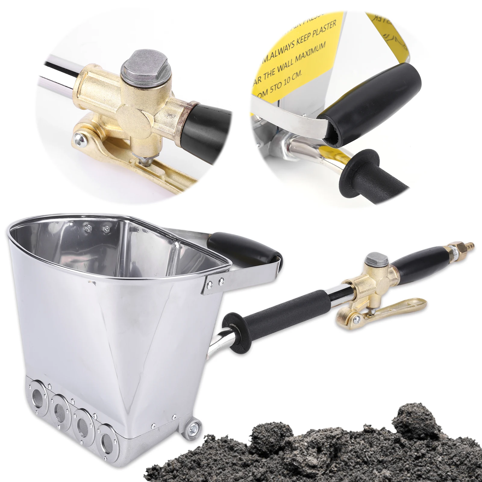 

4 Jet Mortar Spray Gun Concrete Stucco Plaster Sprayer Concrete Sprayer for Wall