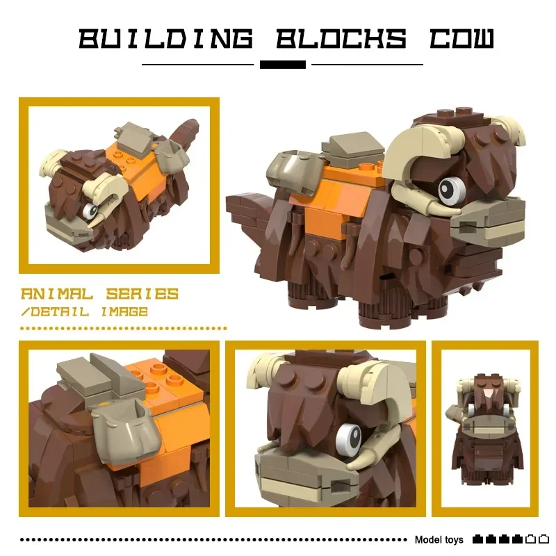 MOC-56873 clássico filme acessórios bantha yak blocos de construção deserto monstro rinoceronte modelo montagem crianças brinquedo presente aniversário