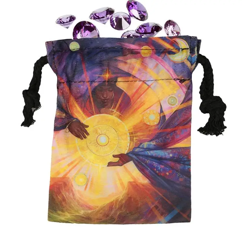 13X18Cm  Tarot Cloth Bag Drawstring Tarot Cards Bag Tarot Cards Fabric Bag Jewelry Pouch With Digital Printing Multifunction