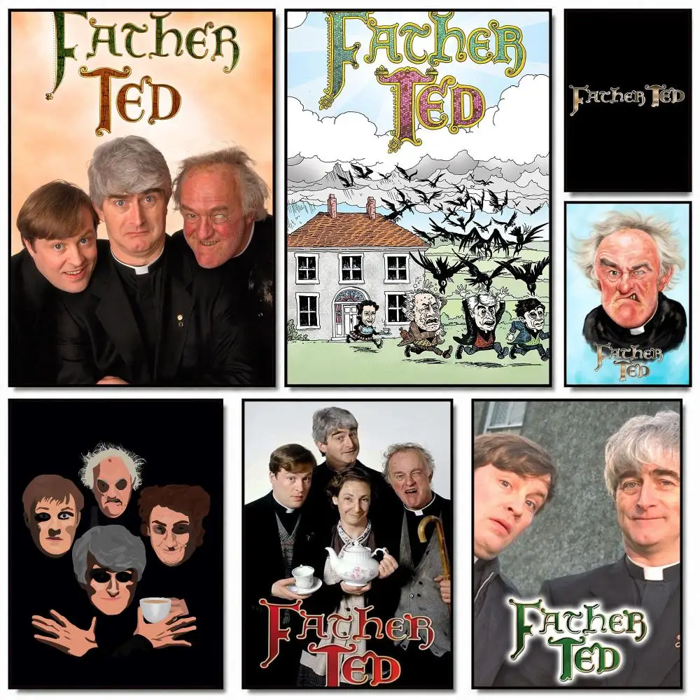 tv series F-Father Ted-D Poster Removable Wall Sticker for Home Cafe Bar Office Interior Decor