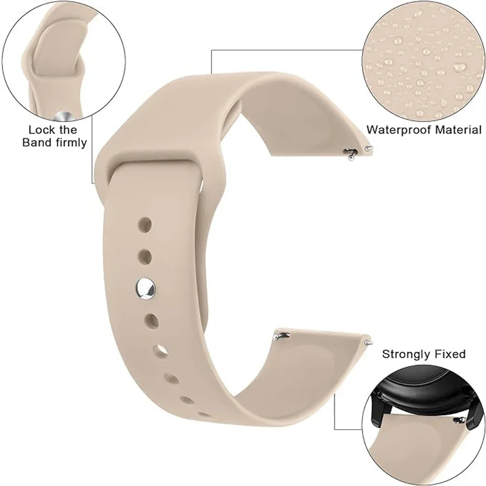 22mm 20mm strap For Samsung Galaxy watch 6/4/Classic/5/5 pro/Active2/Gear S3 Silicone bracelet Huawei watch GT 2/2e/3/3 pro band