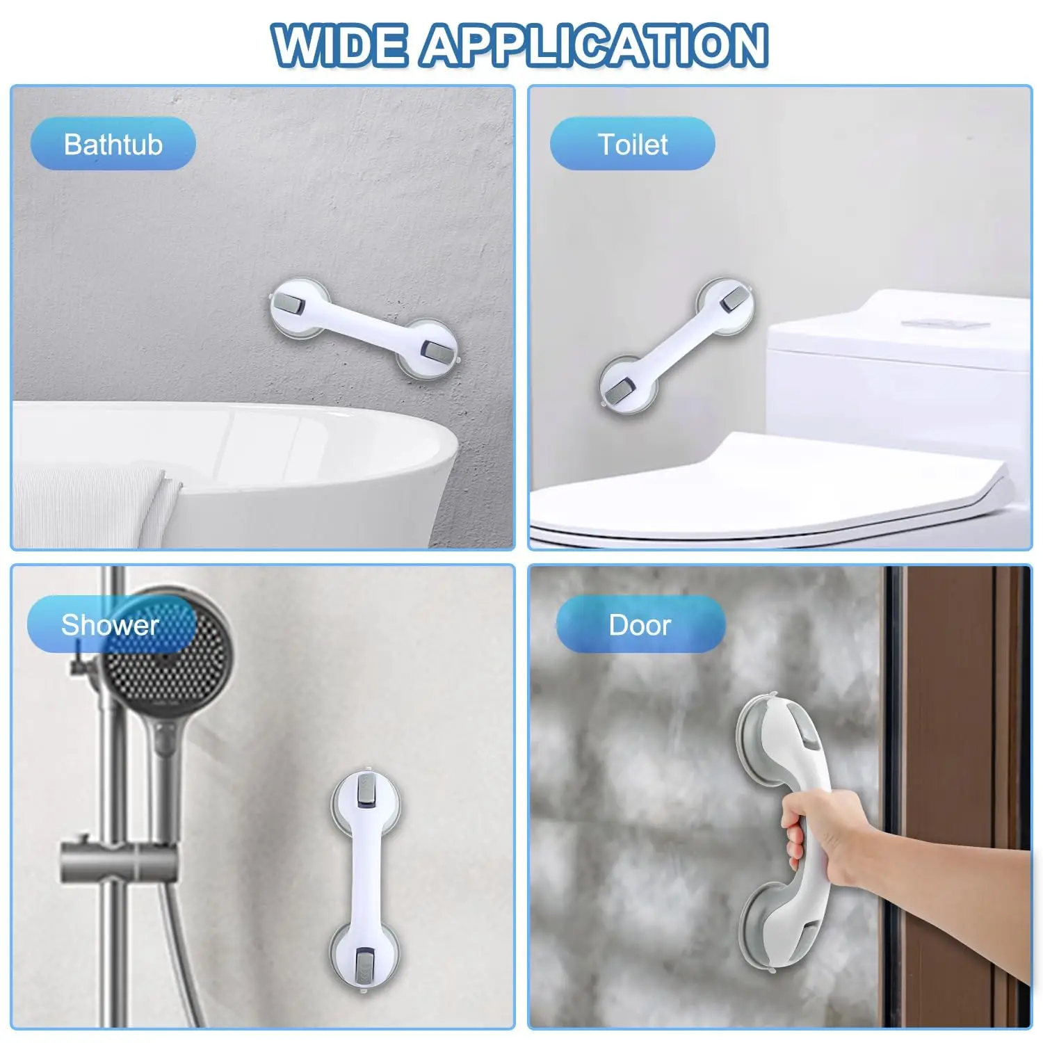 1/2pcs Shower Handle Grab Bars For Bathtubs And Showers Suction Bar Handles Handicap Elderly Seniors Safety Bathroom Bath Grip