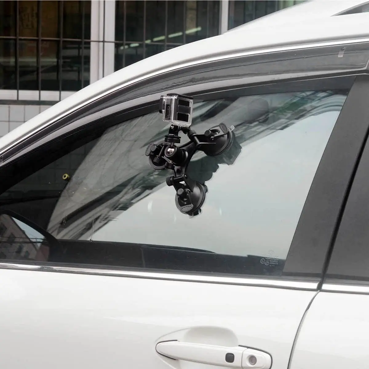 Triple Suction Cup Car Mount Heavy Duty Tripod with 360 Ball Head for Mobile Phones GoPro Insta360 DJI Action Camera