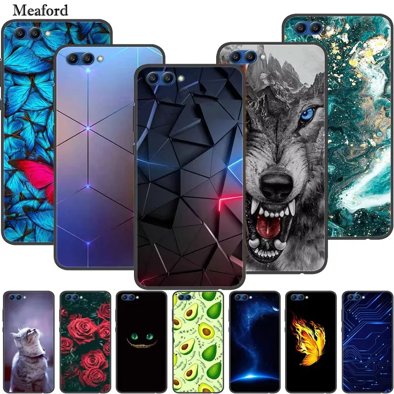 Para Honor View 10 Funda de silicona de lujo TPU Funda suave para teléfono para Huawei Honor V10 Funda a prueba de golpes Funda de dibujos animados de moda
