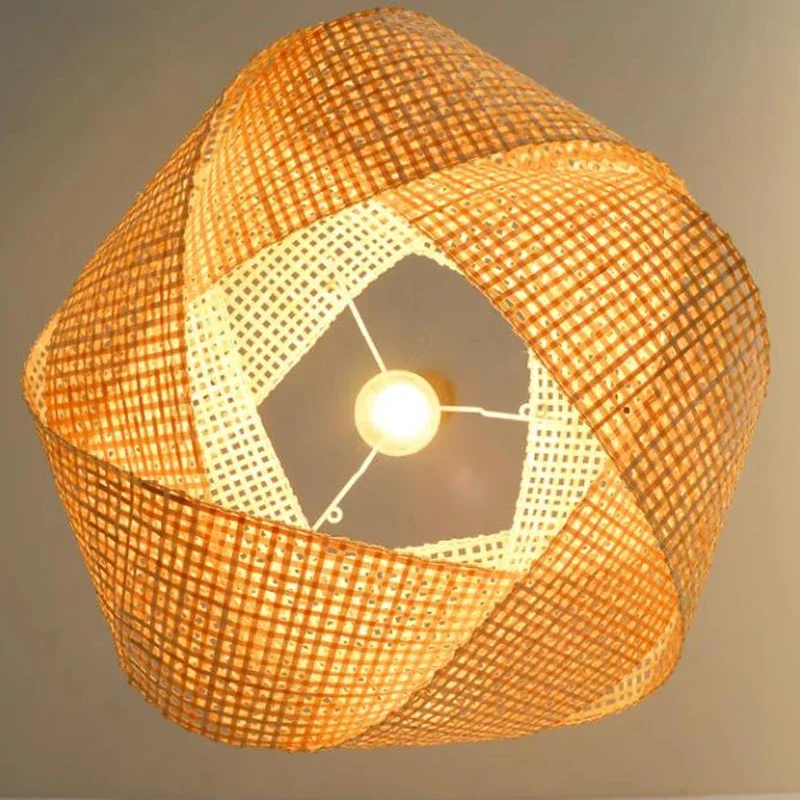 مصباح قلادة ديكور المنزل من الخيزران، مصباح قلادة ديكور أنيق، مصباح معلق للسقف، تركيبات إضاءة داخلية Llpl.