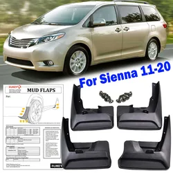 4X For Toyota SIENNA XL30 2011 - 2020 Car Mud Flaps Splash Guard Mudguards Front Rear 2012 2013 2014 2015 2016 2017 2018 2019