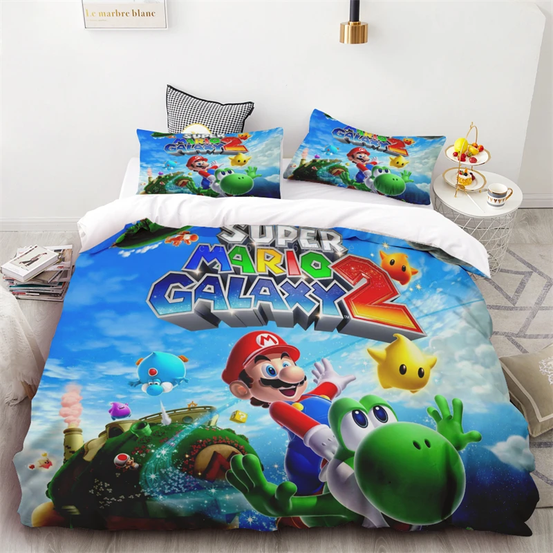 

Duvet Cover Super Mario Anime Cute Single Double Size Children Adult Bedroom Decoration Gift Three-piece Set Birthday Gift