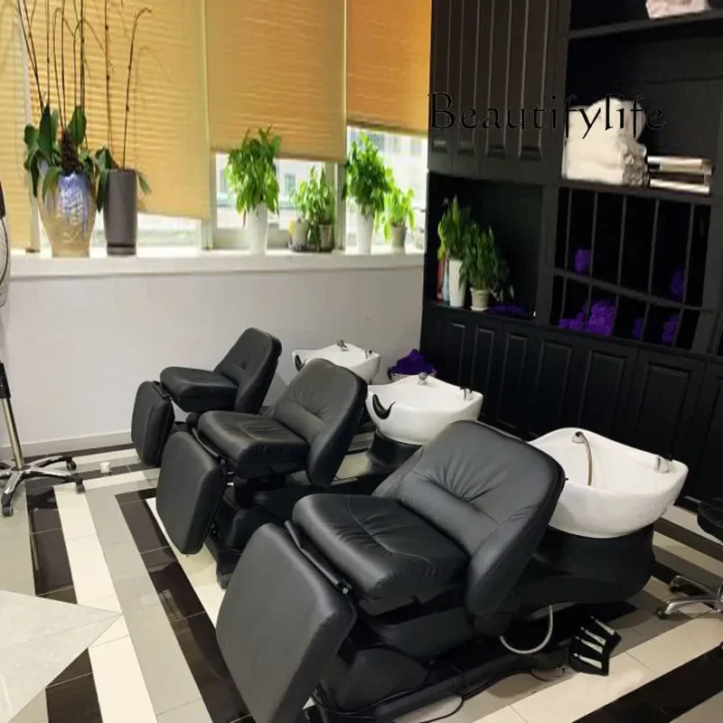 mn High-end barber shop shampoo bed hair salon special beauty salon electric lift bed rotatable flush bed