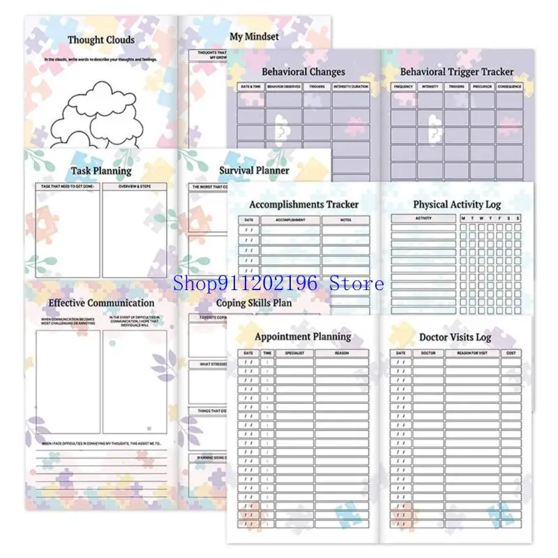 P82A Mental Health Planner Autism Daily Journal with 120 Pages For Autism Support