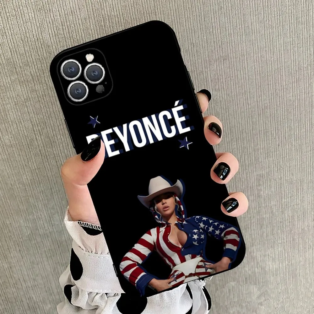 Beyonce Hot Singer Phone Case For iPhone 15,14,13,12,11,Plus,Pro Max,XS,X,XR,SE,Mini,8,7 Soft Silicone Black Cover