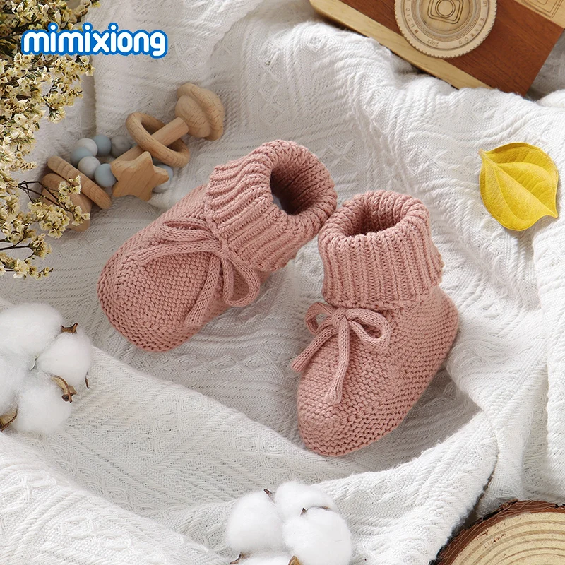 Baby Girl Boy First Walkers Shoes 0 to 1 Years Winter Warm Handmade Knitted Newborn Infant Prewalker Soft Soled Toddler Footwear